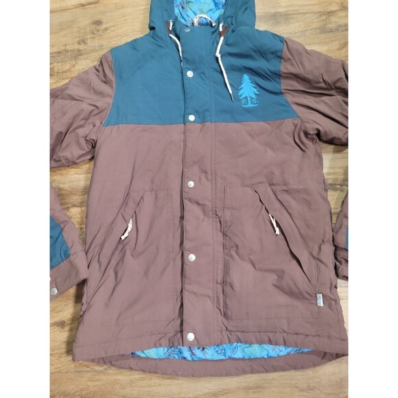 Poler Roamers & Seekers Men’s Jacket Small Blue Brown Hooded Camp Vibes Scout 2 - Picture 4 of 11